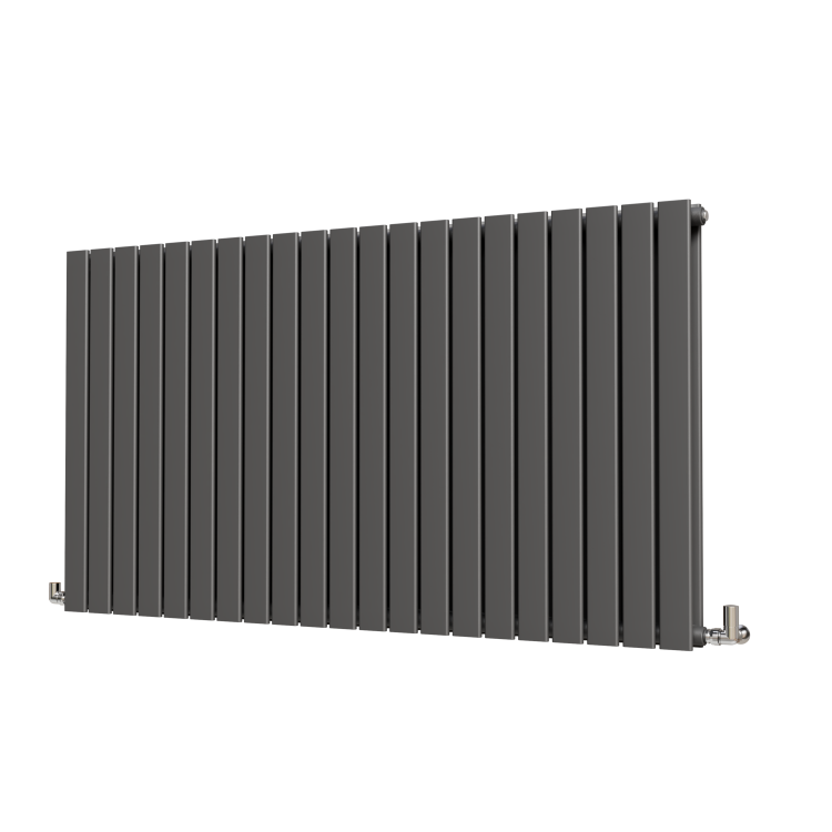 Riace Anthracite Horizontal Flat Designer Radiator 800x1428mm Double Panel 6926 BTU