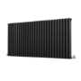 Sorrento Midnight Black Horizontal Oval Designer Radiator 800x1593mm Double Panel 8218 BTU
