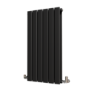 Riace Midnight Black Horizontal Flat Designer Radiator 800x408mm Double Panel 1978 BTU