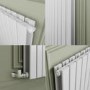 Riace White Horizontal Flat Designer Radiator 800x408mm Double Panel 1978 BTU