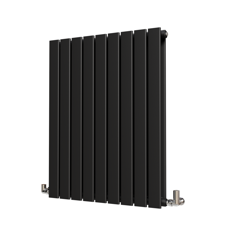 Riace Midnight Black Horizontal Flat Designer Radiator 800x612mm Double Panel 2970 BTU