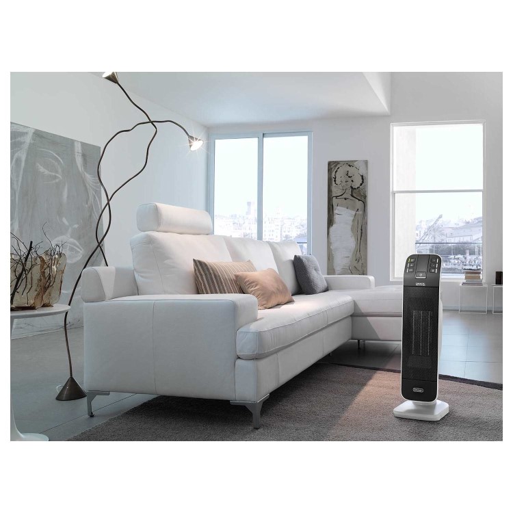 Refurbished DeLonghi Bend Line 2kW Oscillating Ceramic Fan Heater with Remote Control Timer