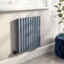 Light Grey Electric Horizontal Designer Radiator 0.6kW with Wifi Thermostat - H600xW590mm - IPX4 Bathroom Safe