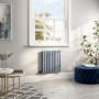 Light Grey Electric Horizontal Designer Radiator 0.6kW with Wifi Thermostat - H600xW590mm - IPX4 Bathroom Safe