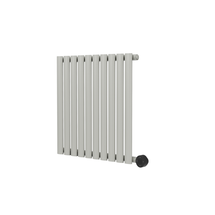 Smoked Stone Horizontal Smart Electric Radiator with Wi-Fi Thermostat - 1.2KW - H600xW590 - Bathroom Safe