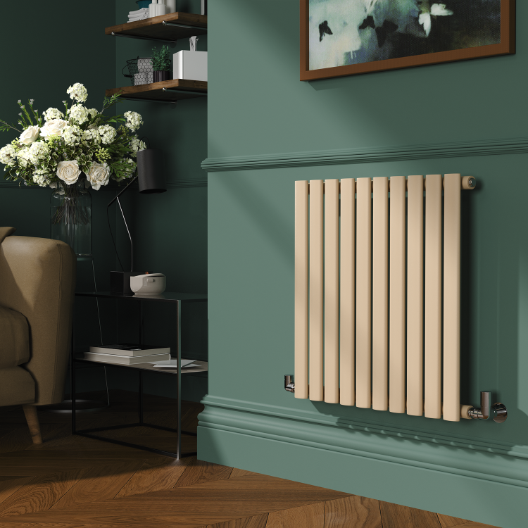 Sorrento Elk brown Horizontal Oval Designer Radiator 600x590mm Single Panel 1576 BTU