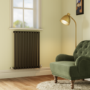 Sorrento Midnight Black Horizontal Oval Designer Radiator 800x590mm Single Panel 1576 BTU