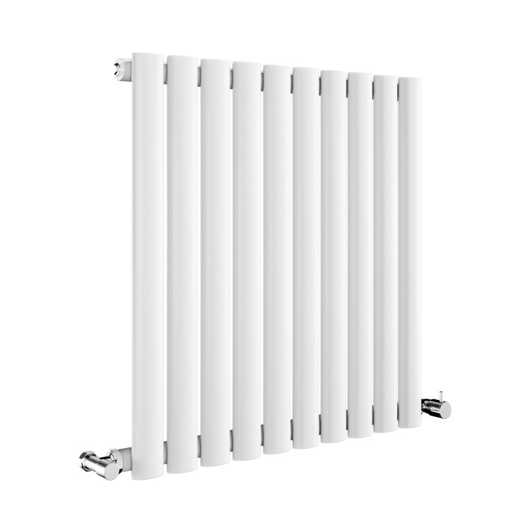 GRADE A2 - Sorrento White Horizontal Oval Designer Radiator 600x590mm Single Panel 1576 BTU