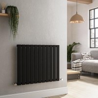 Riace Midnight Black Horizontal Flat Designer Radiator 600x748mm Single Panel 1589 BTU Riace Midnight Black Horizontal Flat Designer Radiator 600x748mm Single Panel 1589 BTU