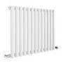 Sorrento White Horizontal Oval Designer Radiator 600x767mm Single Panel 2049 BTU