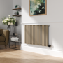 Beige grey Horizontal Smart Electric Radiator with Wi-Fi Thermostat - 1.2KW - H600xW1000 - Bathroom Safe
