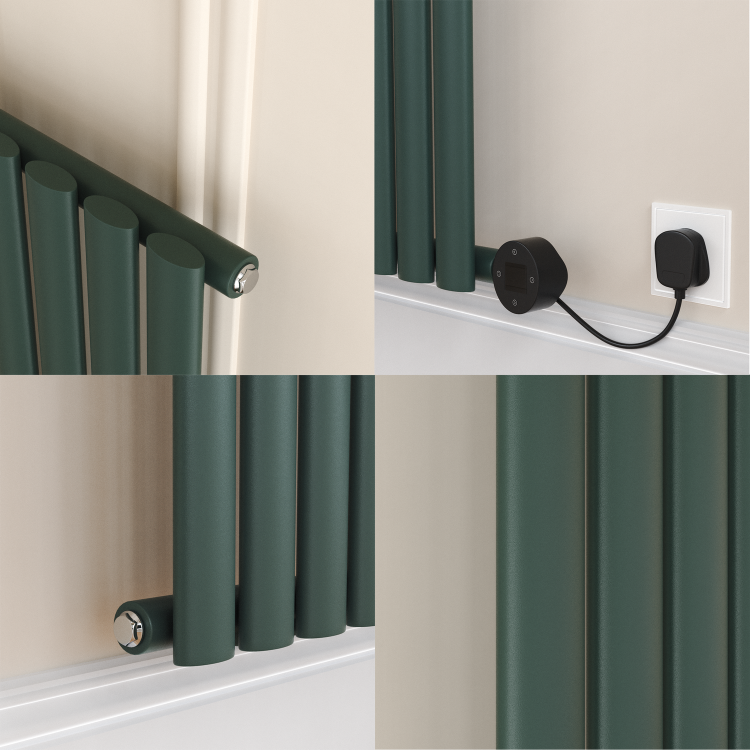 Evergreen Horizontal Smart Electric Radiator with Wi-Fi Thermostat - 1.2KW - H600xW1000 - Bathroom Safe