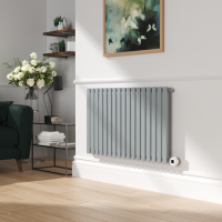 Salt & Pepper Horizontal Smart Electric Radiator with Wi-Fi Thermostat - 1.2KW - H600xW1000 - Bathroom Safe