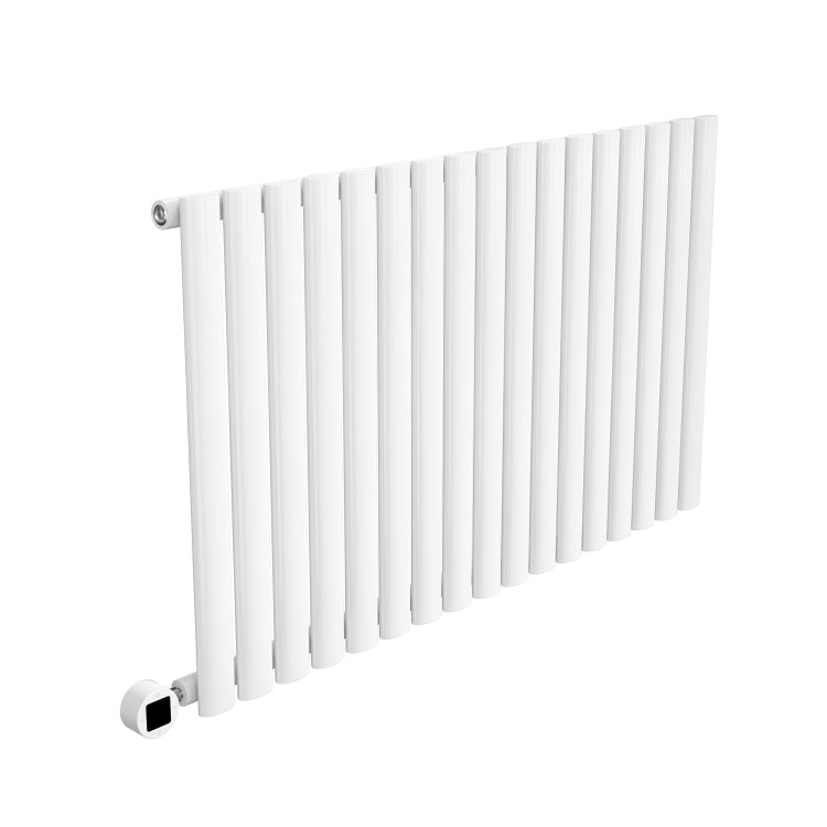 GRADE A1 - White Electric Horizontal Designer Radiator 1.2kW with Wifi Thermostat - H600xW1003mm - IPX4 Bathroom Safe