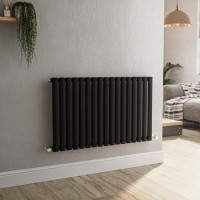 Sorrento Midnight Black Horizontal Oval Designer Radiator 600x1003mm Single Panel 2679 BTU Sorrento Midnight Black Horizontal Oval Designer Radiator 600x1003mm Single Panel 2679 BTU