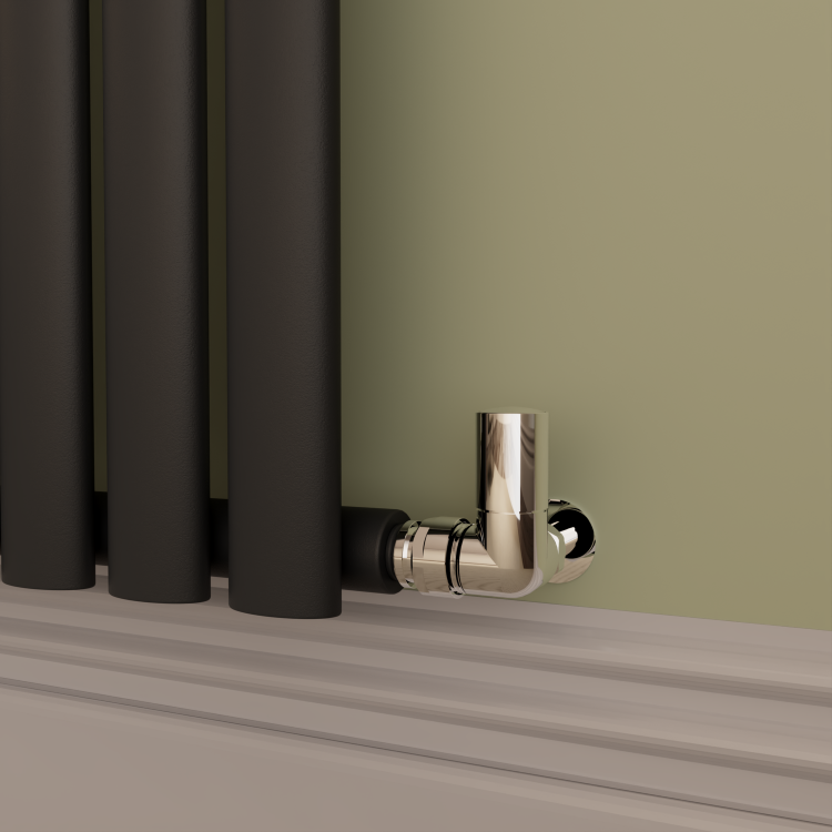 Sorrento Midnight Black Horizontal Oval Designer Radiator 800x1003mm Single Panel 2679 BTU