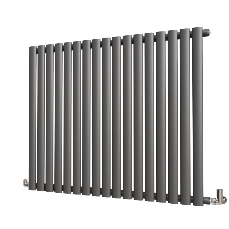 Sorrento Anthracite Horizontal Oval Designer Radiator 800x1003mm Single Panel 2679 BTU