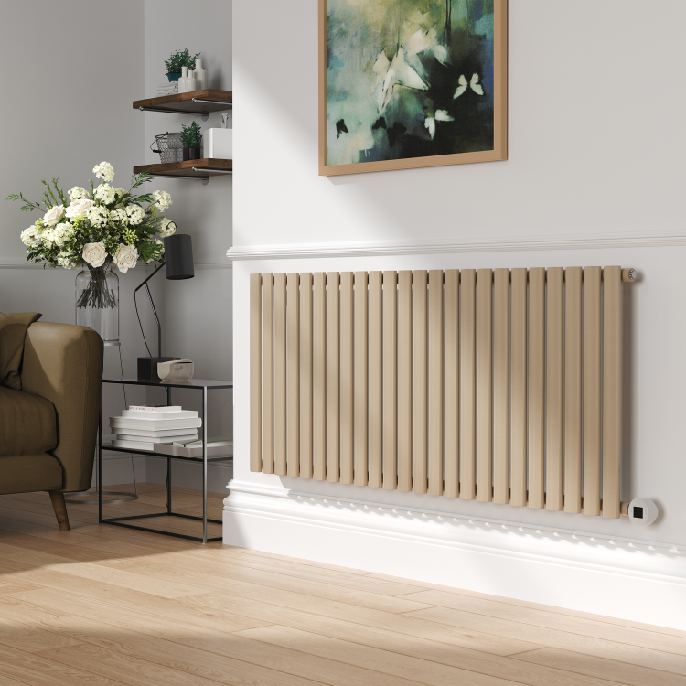 Cleopatra Horizontal Smart Electric Radiator with Wi-Fi Thermostat - 2KW - H600xW1410 - Bathroom Safe
