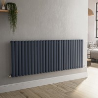 Sorrento Anthracite Horizontal Oval Designer Radiator 600x1593mm Single Panel 4255 BTU Sorrento Anthracite Horizontal Oval Designer Radiator 600x1593mm Single Panel 4255 BTU