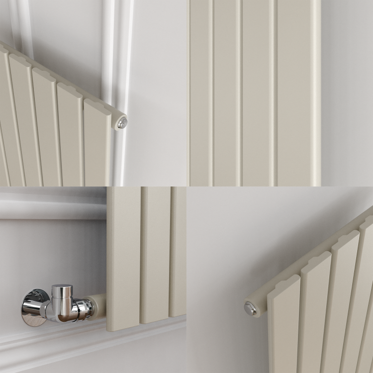 Riace Linen Horizontal Flat Designer Radiator 600x408mm Single Panel 953 BTU