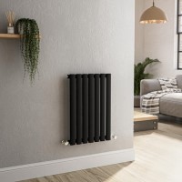 Sorrento Midnight Black Horizontal Oval Designer Radiator 600x413mm Single Panel 1103 BTU Sorrento Midnight Black Horizontal Oval Designer Radiator 600x413mm Single Panel 1103 BTU
