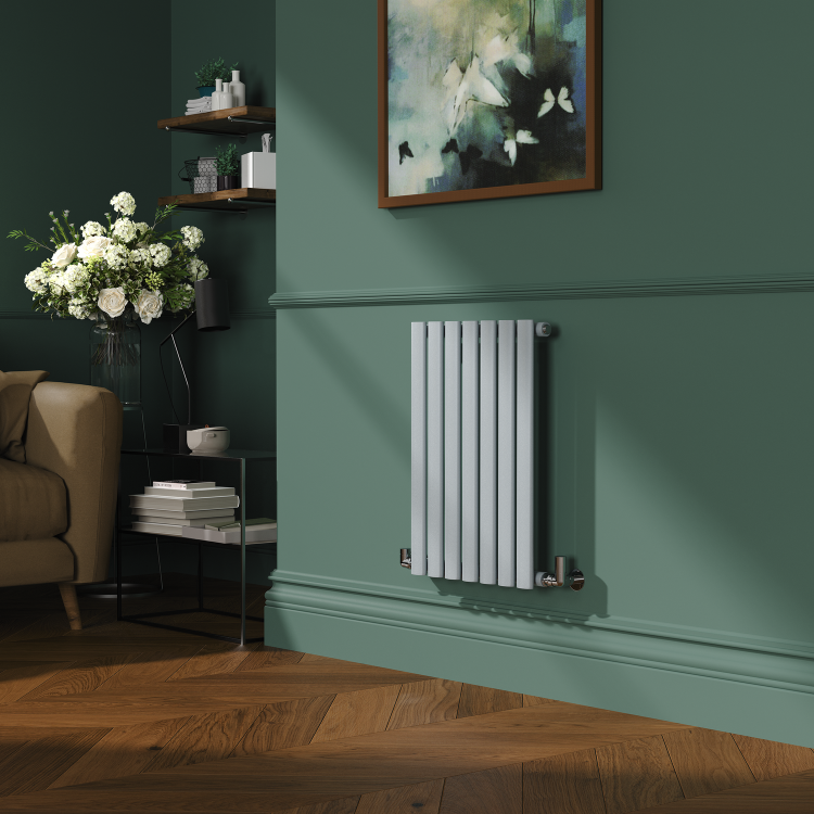 Sorrento Salt & Pepper Horizontal Oval Designer Radiator 600x413mm Single Panel 1103 BTU