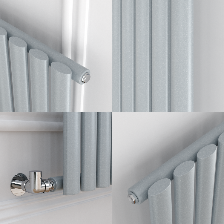 Sorrento Salt & Pepper Horizontal Oval Designer Radiator 600x413mm Single Panel 1103 BTU