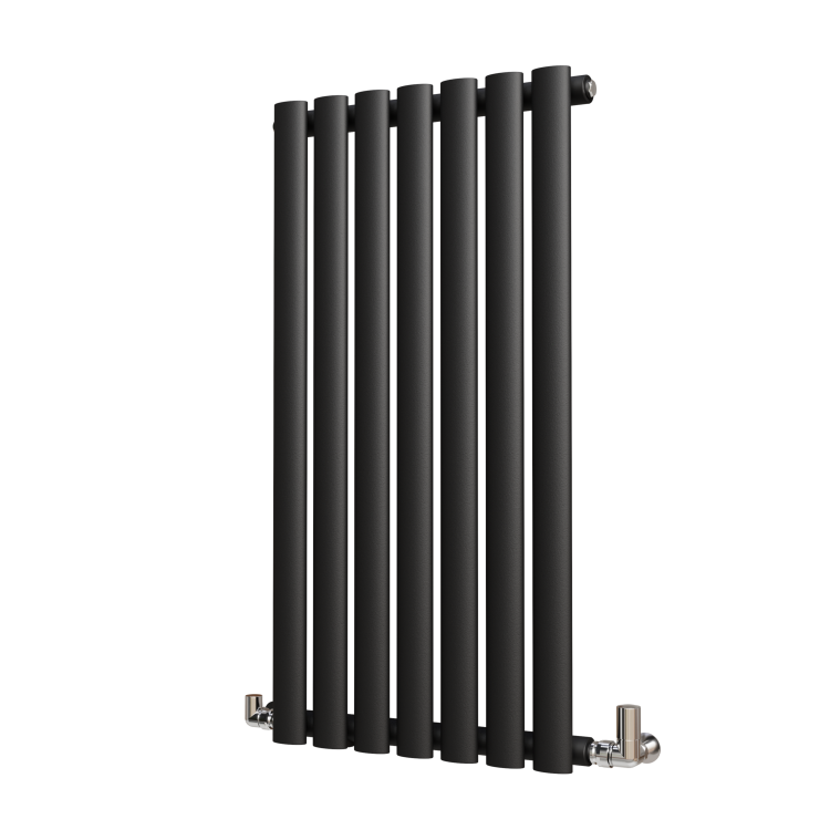 Sorrento Midnight Black Horizontal Oval Designer Radiator 800x413mm Single Panel 1103 BTU