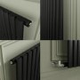 Sorrento Midnight Black Horizontal Oval Designer Radiator 800x413mm Single Panel 1103 BTU