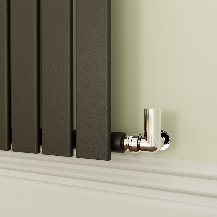 Riace Midnight Black Horizontal Flat Designer Radiator 800x612mm Single Panel 1947 BTU