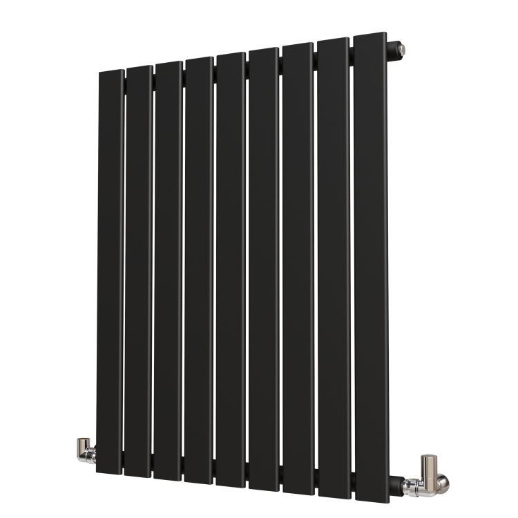 Riace Midnight Black Horizontal Flat Designer Radiator 800x612mm Single Panel 1947 BTU