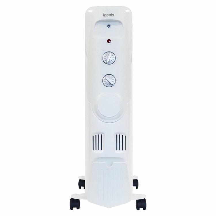 Igenix IG2600 2kW  Portable Oil Filled Radiator Electric Heater with 3 Heat Settings Adjustable Thermostat Overheat Protection