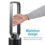 GRADE A2 - 38 inch Quiet Pure Cool Bladeless HEPA Purifying Tower Fan with Remote Control Timer and Oscillation - Black
