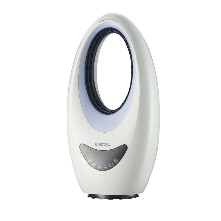 electriQ 24 Inch Bladeless Tower Fan with Mood Light - Black