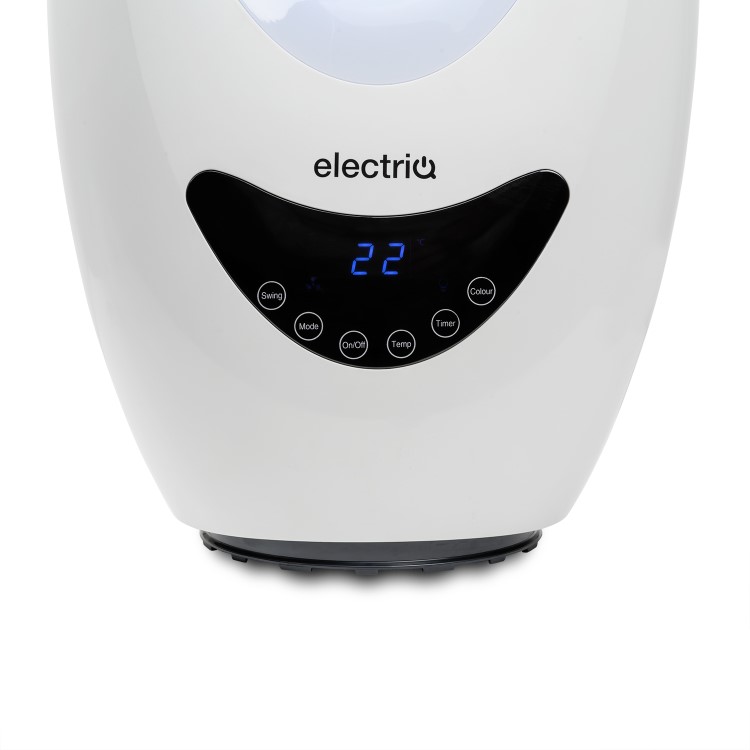 electriQ 24 Inch Bladeless Tower Fan with Mood Light - Black