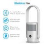 Refurbished electriQ Bladeless Tower Fan and True HEPA Air Purifier for Home with UV Light & Smart WiFi