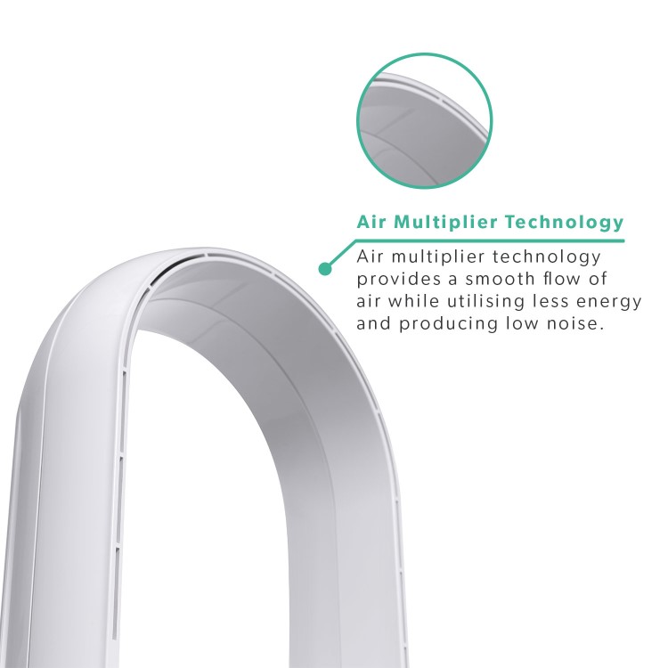 Refurbished electriQ Bladeless Tower Fan and True HEPA Air Purifier for Home with UV Light & Smart WiFi