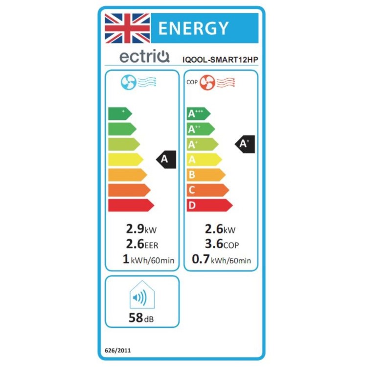 GRADE A5 - electriQ 10000 BTU Wall Mounted Heat Pump Air Conditioner with Smart App for rooms up to 30 sqm 