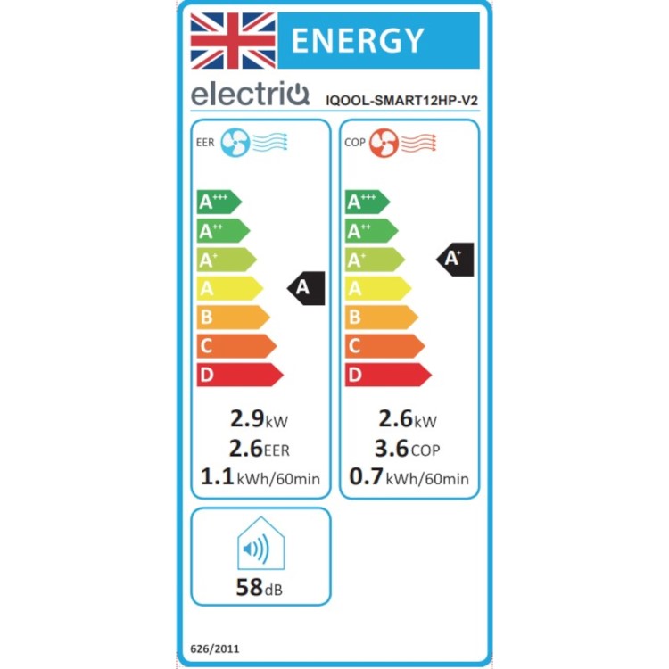electriQ iQool 10000 BTU Wall Mounted Smart Air Conditioner with Heat Pump - No Outdoor Unit Needed