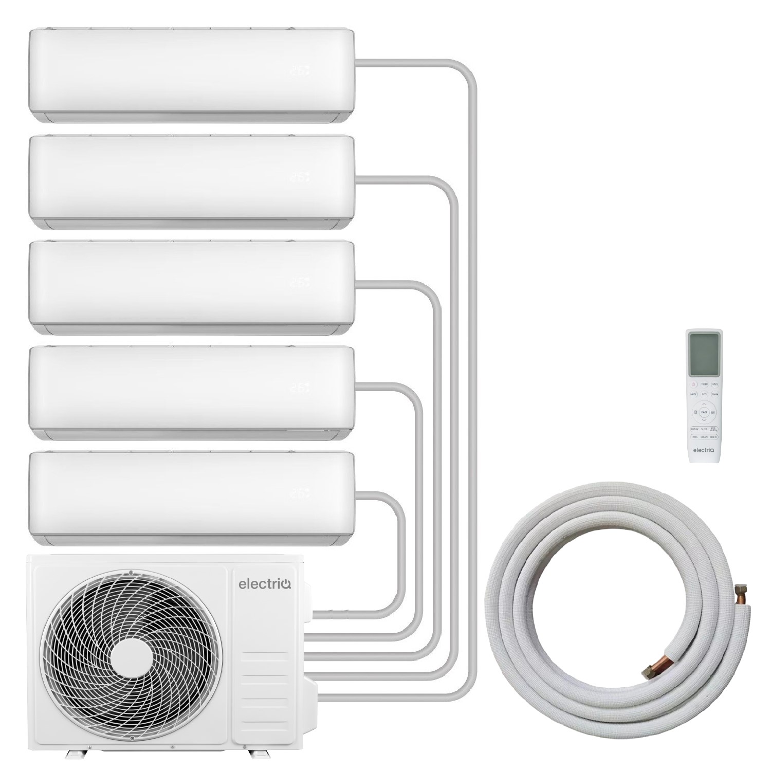 Iqool Buy electriQ Iqool Multi-Split 5 x 12000 BTU Smart Wall Mounted Heat ...
