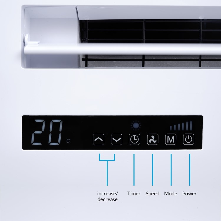 14000 BTU Wall Mounted All-In-One Smart Air Conditioner with Heat Pump - No Outdoor Unit Needed