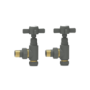 Maesta Anthracite Gray Traditional Manual Angled Radiator Valves (pair)