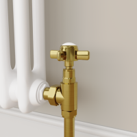 Maesta Brushed Brass Traditional Manual Angled Radiator Valves (pair) Maesta Brushed Brass Traditional Manual Angled Radiator Valves (pair)