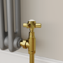 Maesta Brushed Brass Traditional Manual Angled Radiator Valves (pair)