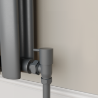 Elego Anthracite Gray Modern Manual Angled Radiator Valves (pair) Elego Anthracite Gray Modern Manual Angled Radiator Valves (pair)