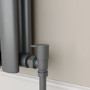 Elego Anthracite Gray Modern Manual Angled Radiator Valves (pair)