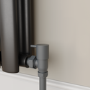Elego Anthracite Gray Modern Manual Angled Radiator Valves (pair)