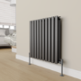 Elego Anthracite Gray Modern Manual Angled Radiator Valves (pair)