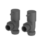 Elego Anthracite Gray Modern Manual Angled Radiator Valves (pair)