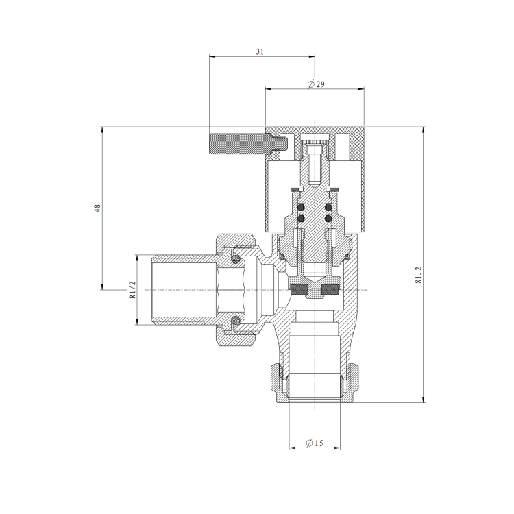 Elego Anthracite Gray Modern Manual Angled Radiator Valves (pair)